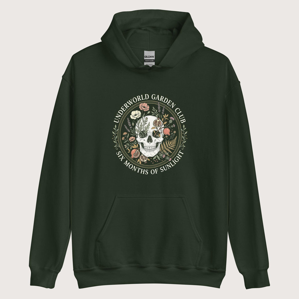Forest Green Persephone Underworld Garden Club Hoodie - history buff gift by HistoHead