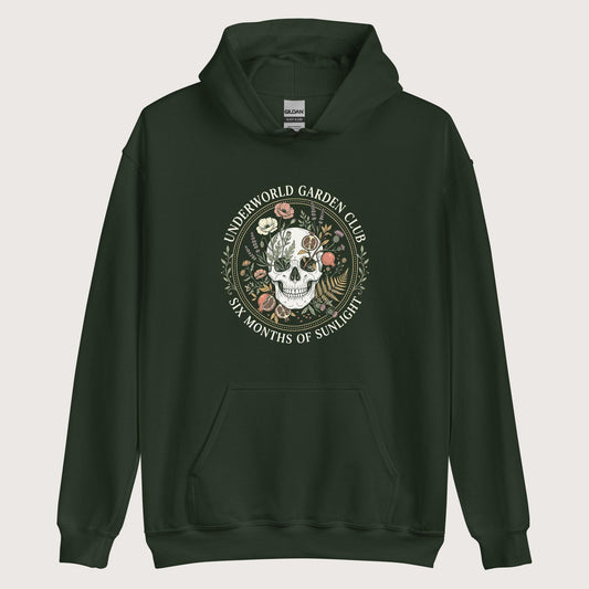 Forest Green Persephone Underworld Garden Club Hoodie - history buff gift by HistoHead