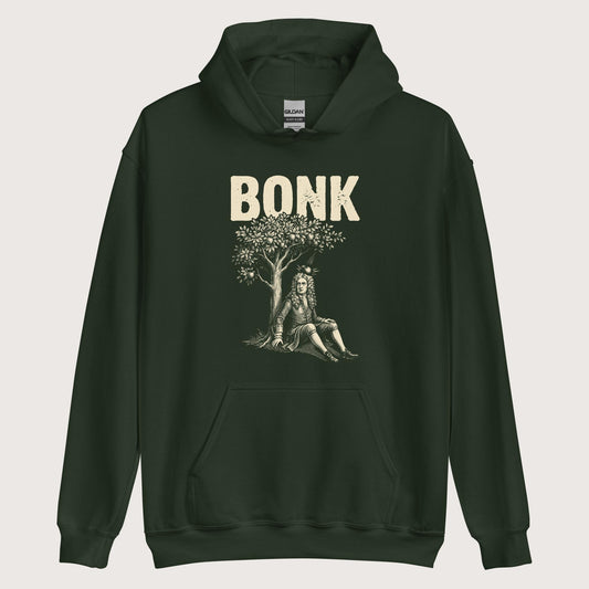 Forest Green Newton Bonk Hoodie - history buff gift by HistoHead