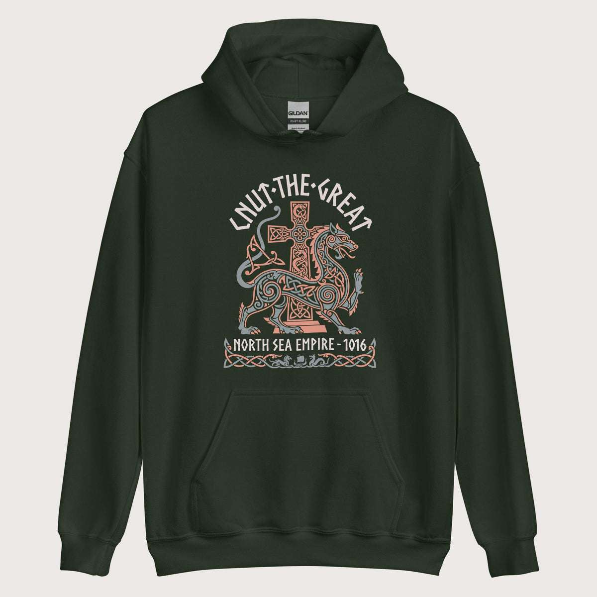 Forest Green Cnut the Great Hoodie - history buff gift by HistoHead