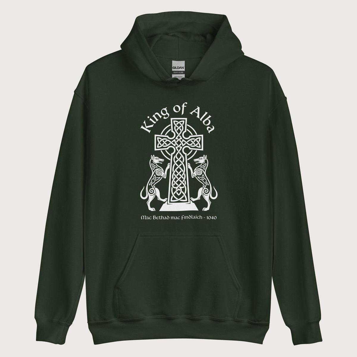 Forest Green King of Alba Hoodie - history buff gift by HistoHead