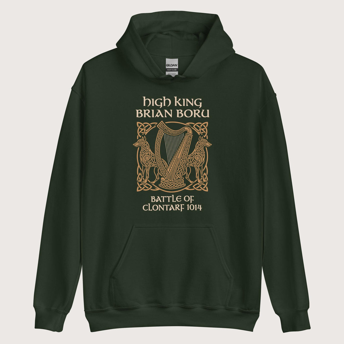 Forest Green Brian Boru Hoodie - history buff gift by HistoHead