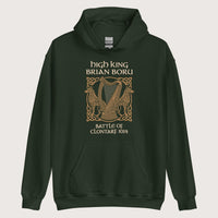 Forest Green Brian Boru Hoodie - history buff gift by HistoHead