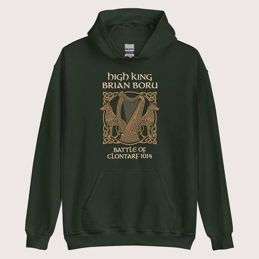 Forest Green Brian Boru Hoodie - history buff gift by HistoHead