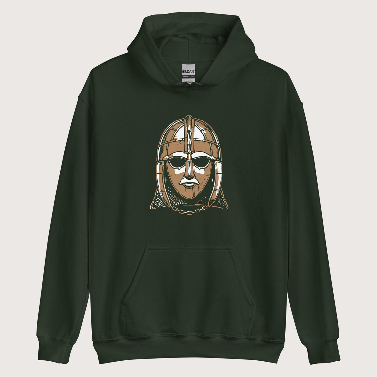 Forest Green Sutton Hoo Helmet Hoodie - history buff gift by HistoHead