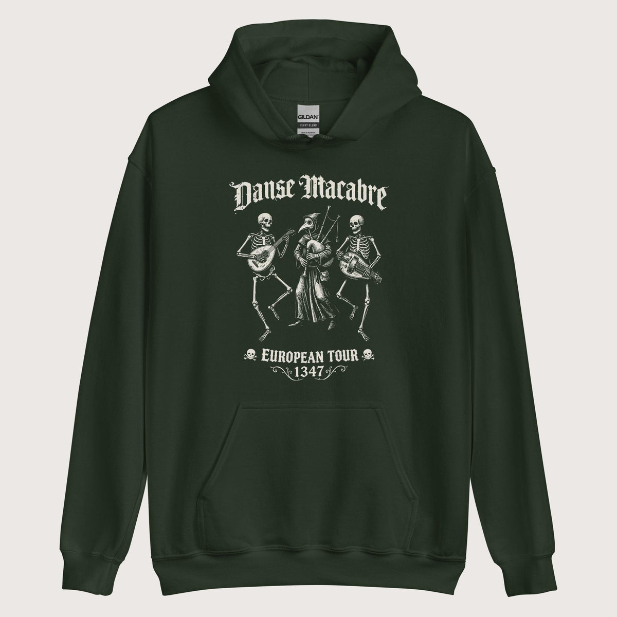 Forest Green Danse Macabre European Tour Hoodie - history buff gift by HistoHead
