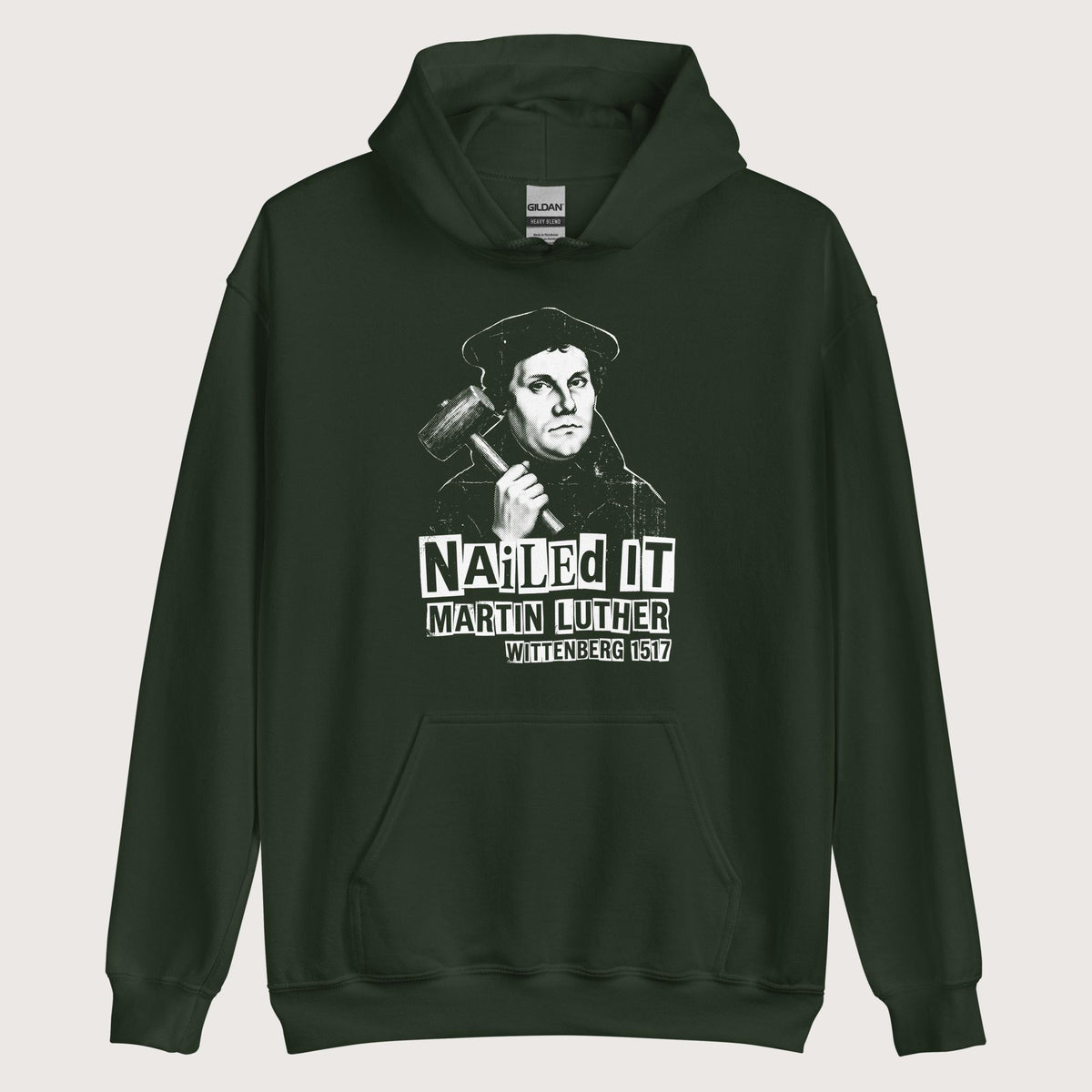 Forest Green Nailed It Hoodie - history buff gift by HistoHead