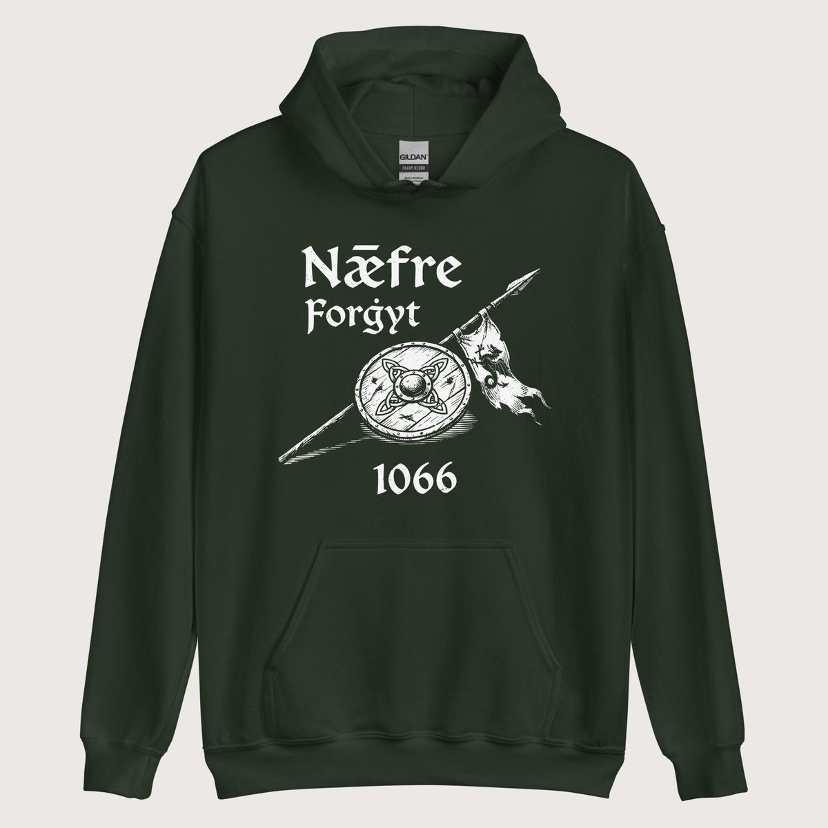 Forest Green Never Forget 1066 Hoodie - history buff gift by HistoHead