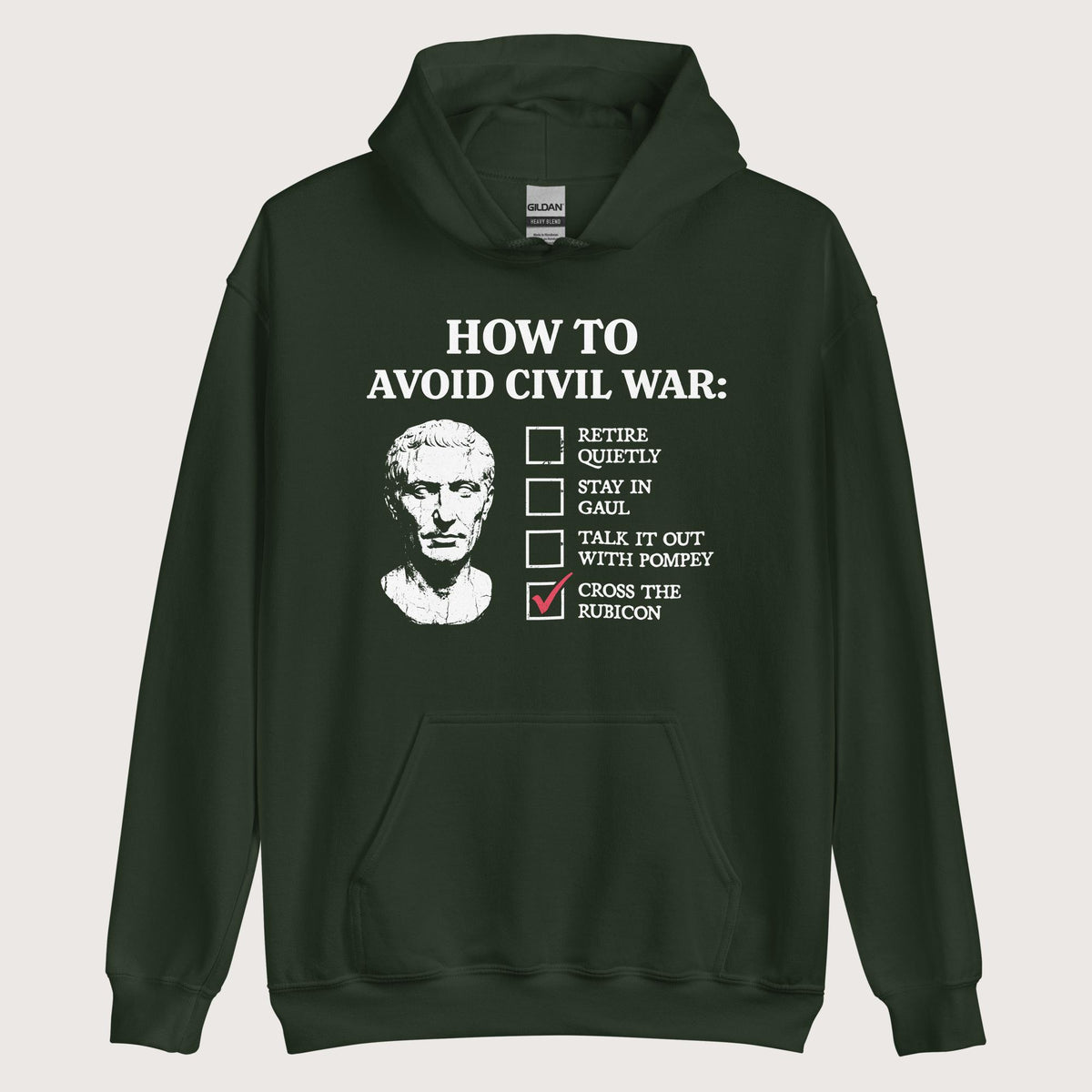Forest Green Caesar's Peace Plan Hoodie - history buff gift by HistoHead