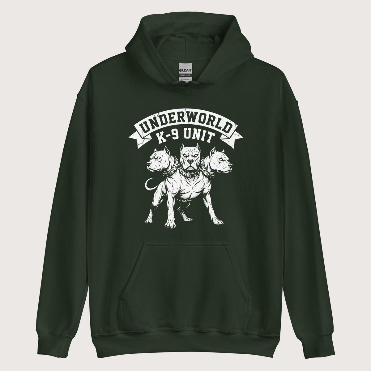 Forest Green Cerberus Underworld K-9 Unit Hoodie - history buff gift by HistoHead