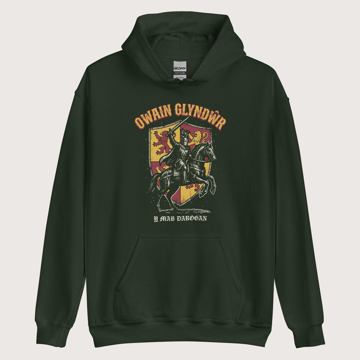 Forest Green Owain Glyndwr Hoodie - history buff gift by HistoHead