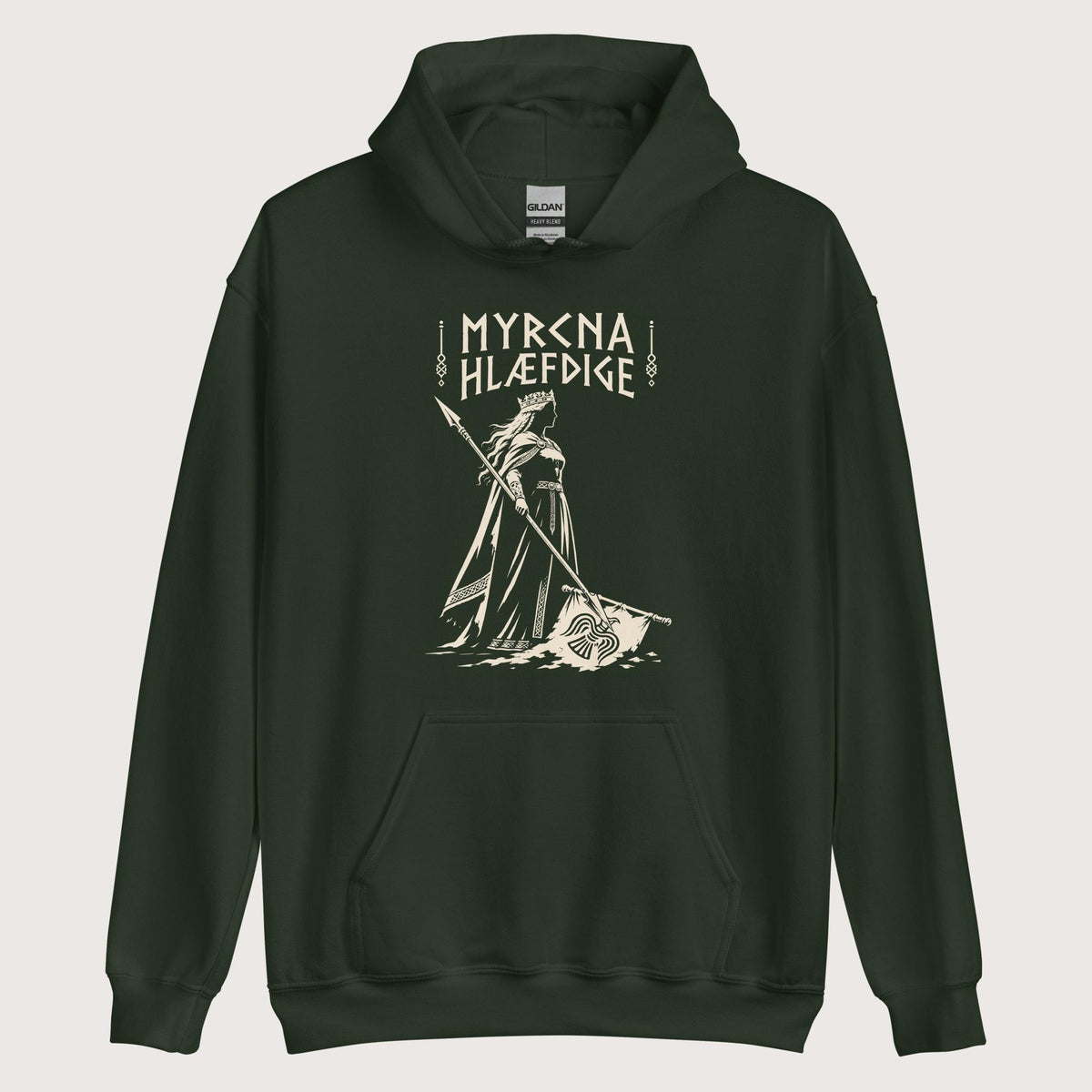 Forest Green Æthelflæd Myrcna Hlæfdige Hoodie - history buff gift by HistoHead