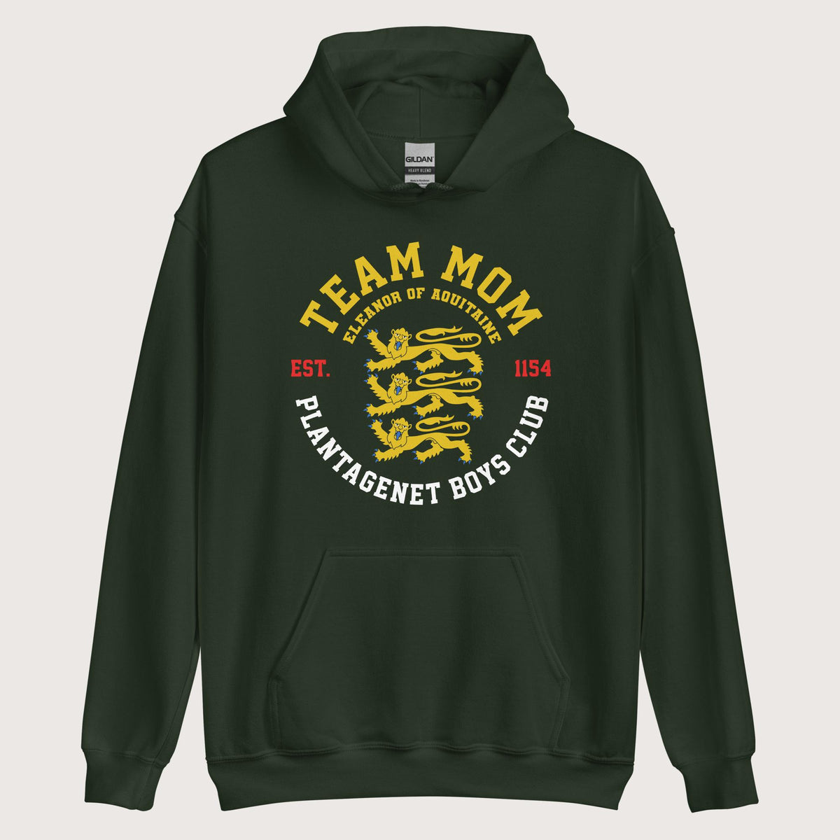 Forest Green Team Mom Eleanor of Aquitaine Hoodie - history buff gift by HistoHead