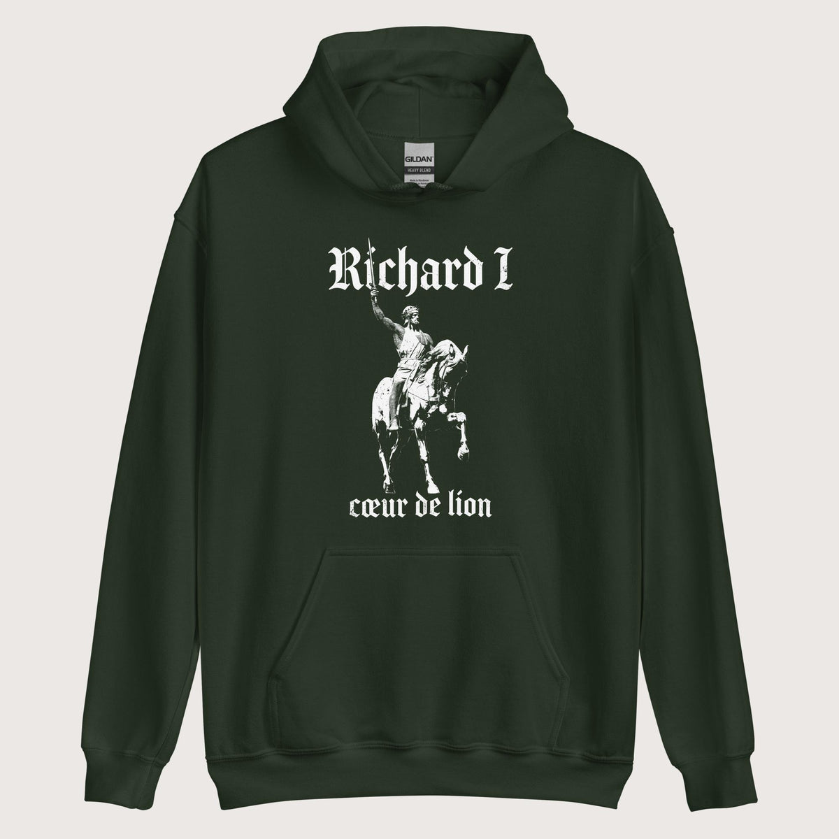 Forest Green Richard I Coeur de Lion Hoodie - history buff gift by HistoHead