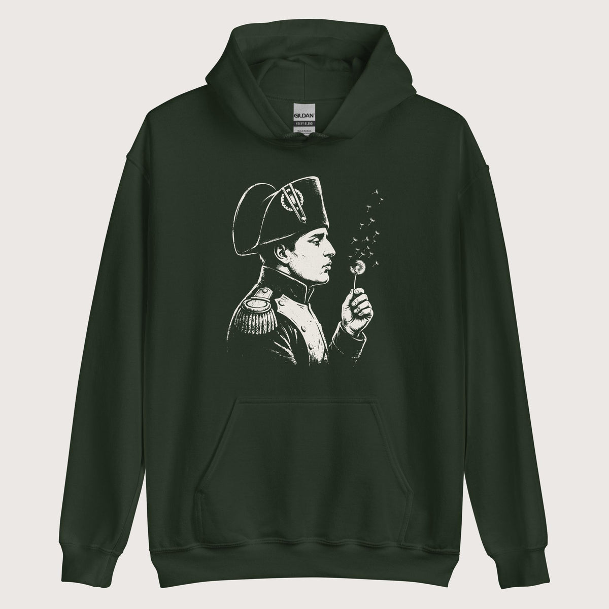 Forest Green Napoleon Bonaparte Blowing Wishes Hoodie - history buff gift by HistoHead