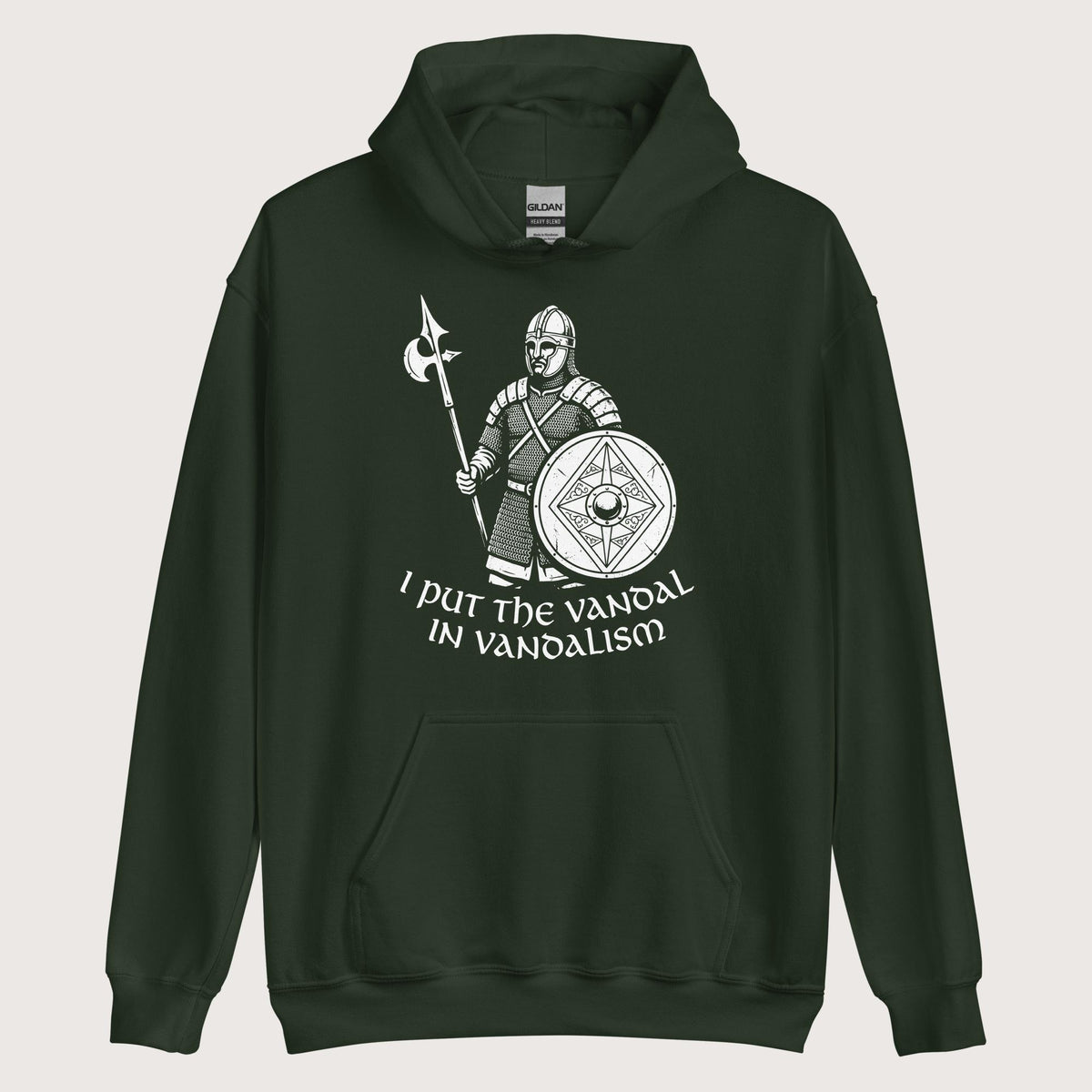 Forest Green Vandal in Vandalism Hoodie - history buff gift by HistoHead