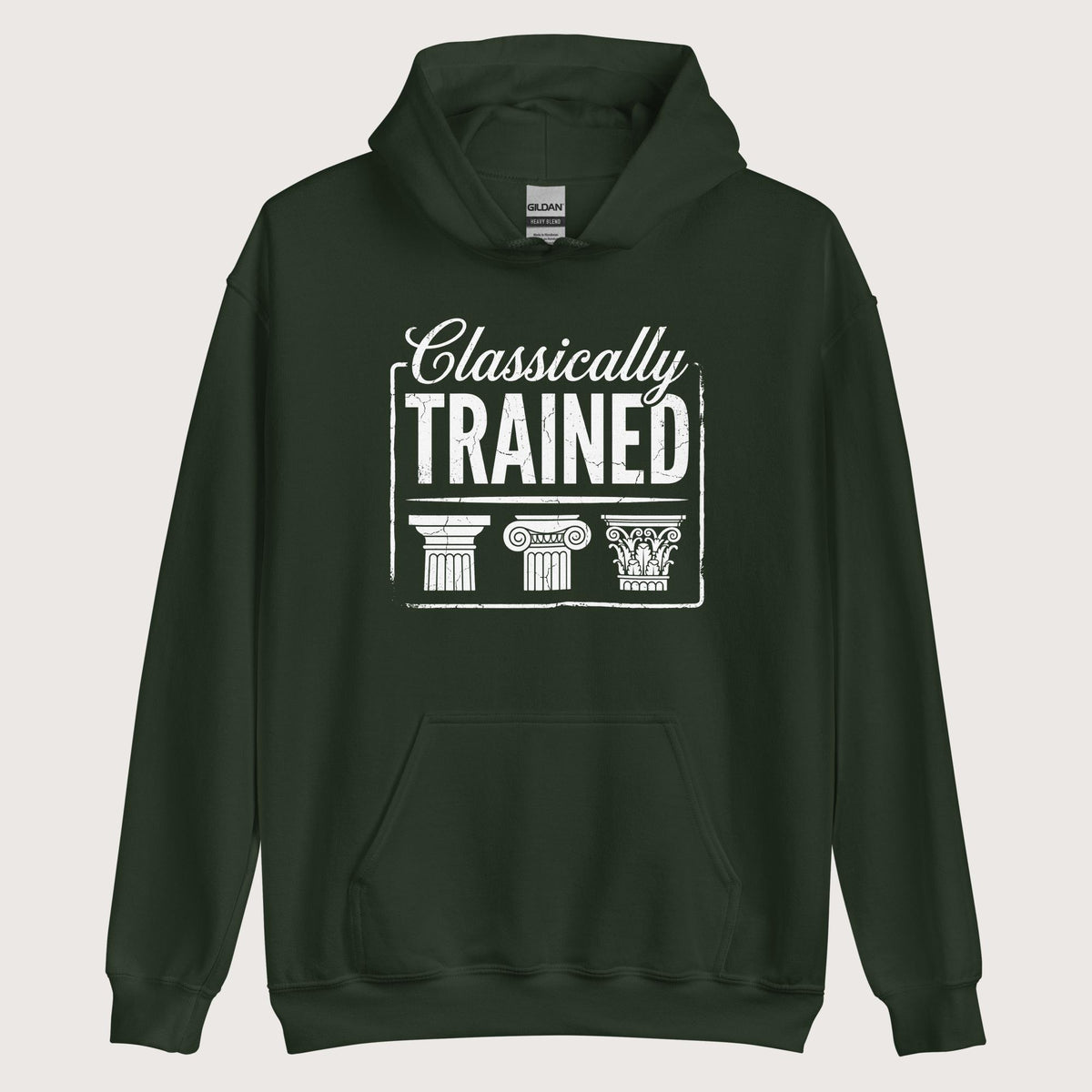 Forest Green Classically Trained Hoodie - history buff gift by HistoHead