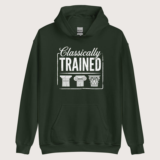 Forest Green Classically Trained Hoodie - history buff gift by HistoHead