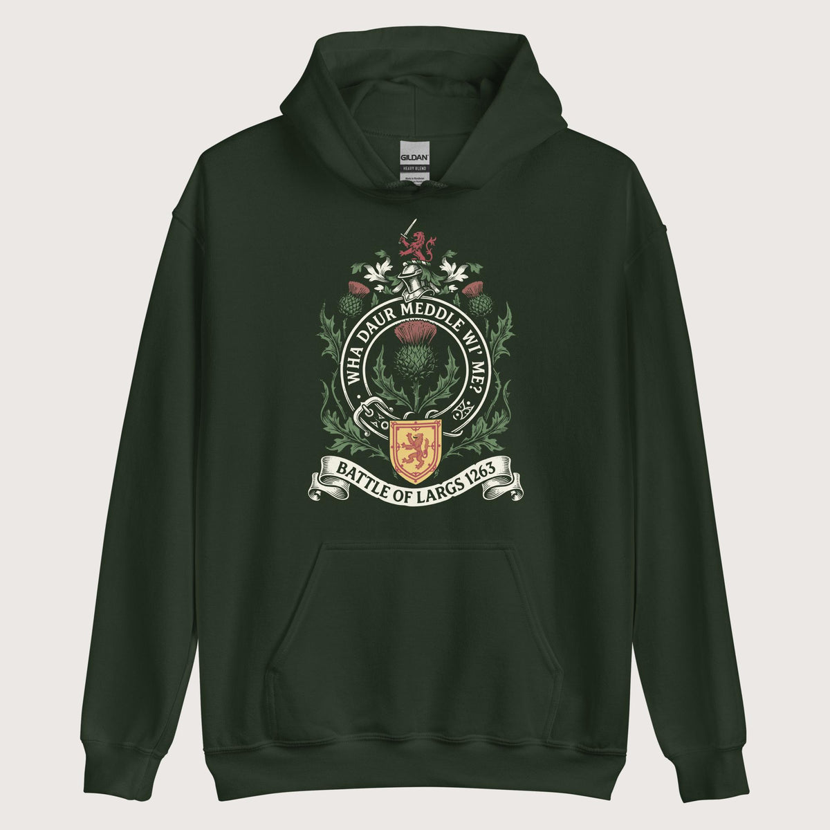 Forest Green Scotland Battle of Largs 1263 Hoodie - history buff gift by HistoHead