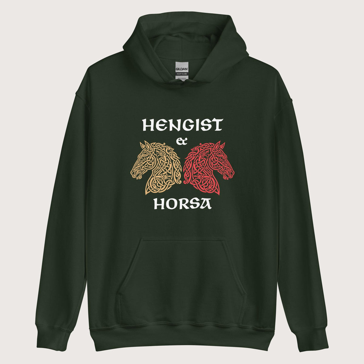 Forest Green Hengist and Horsa Hoodie - history buff gift by HistoHead