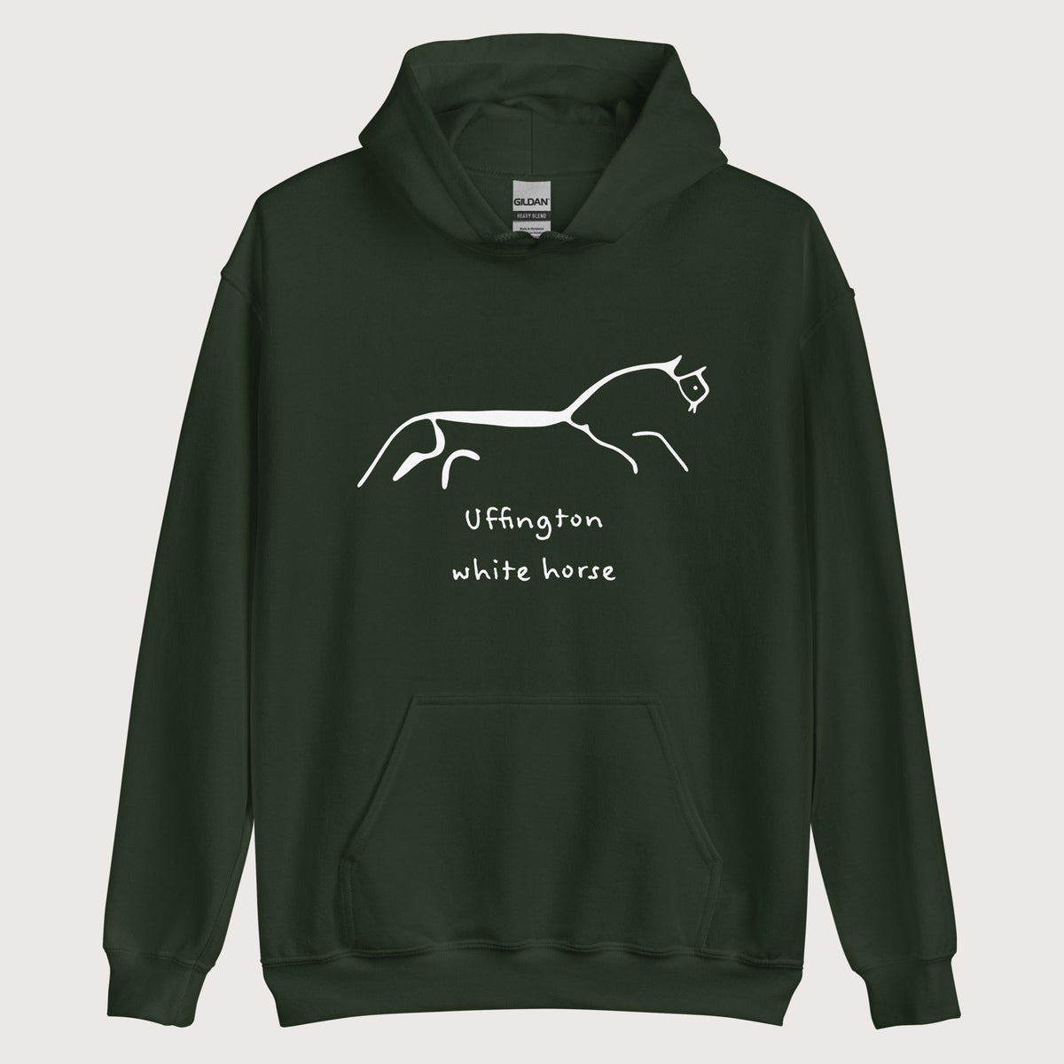 Forest Green Uffington White Horse Hoodie - history buff gift by HistoHead