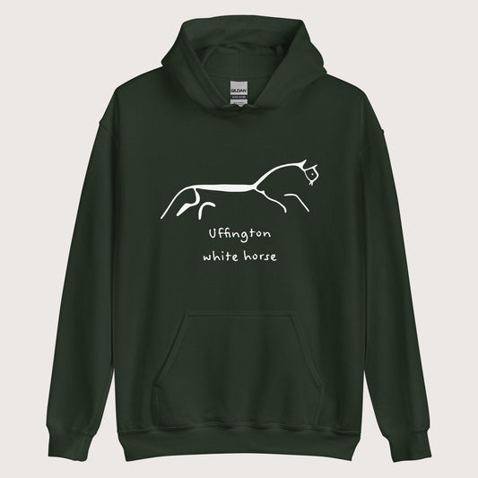 Forest Green Uffington White Horse Hoodie - history buff gift by HistoHead