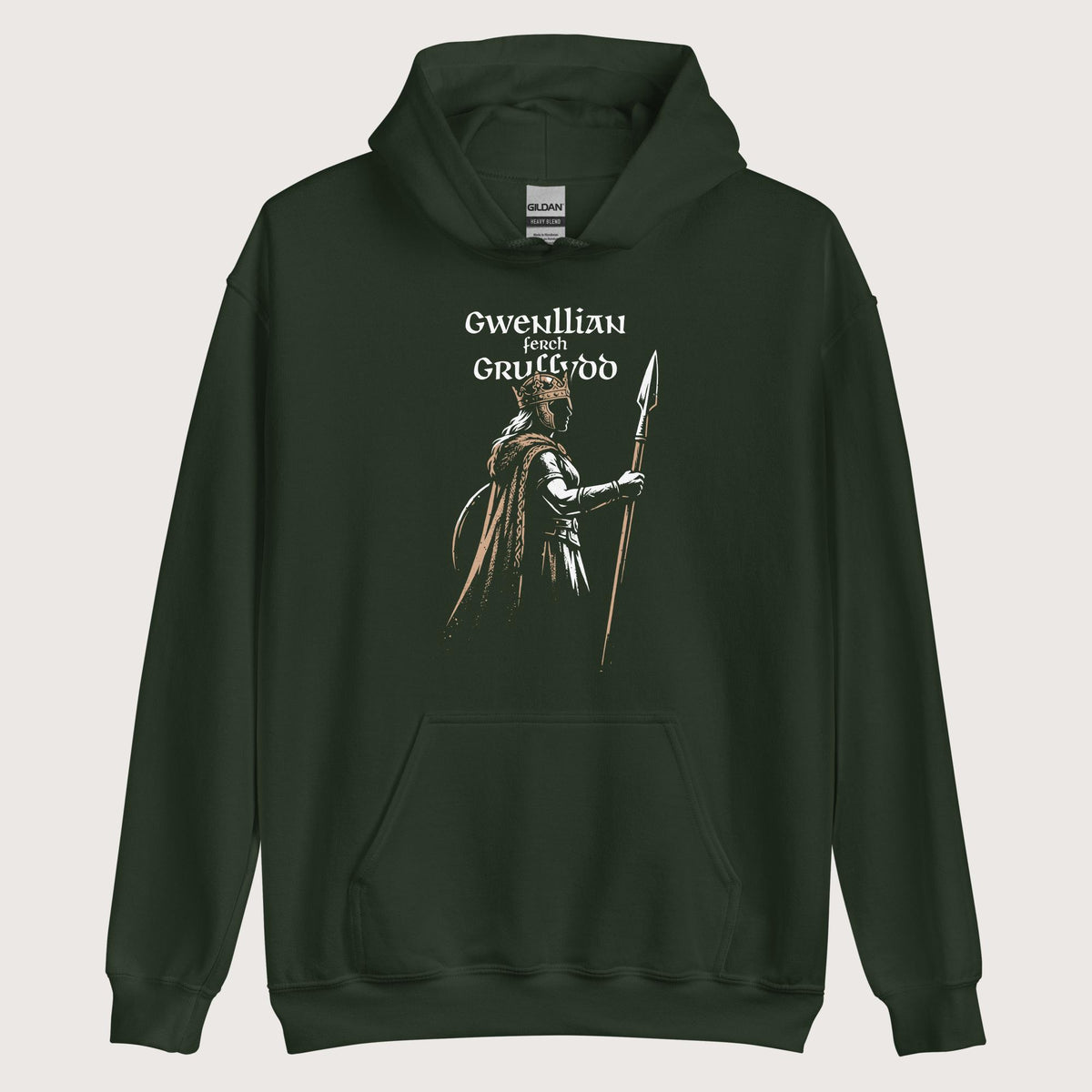 Forest Green Gwenllian ferch Gruffydd Hoodie - history buff gift by HistoHead