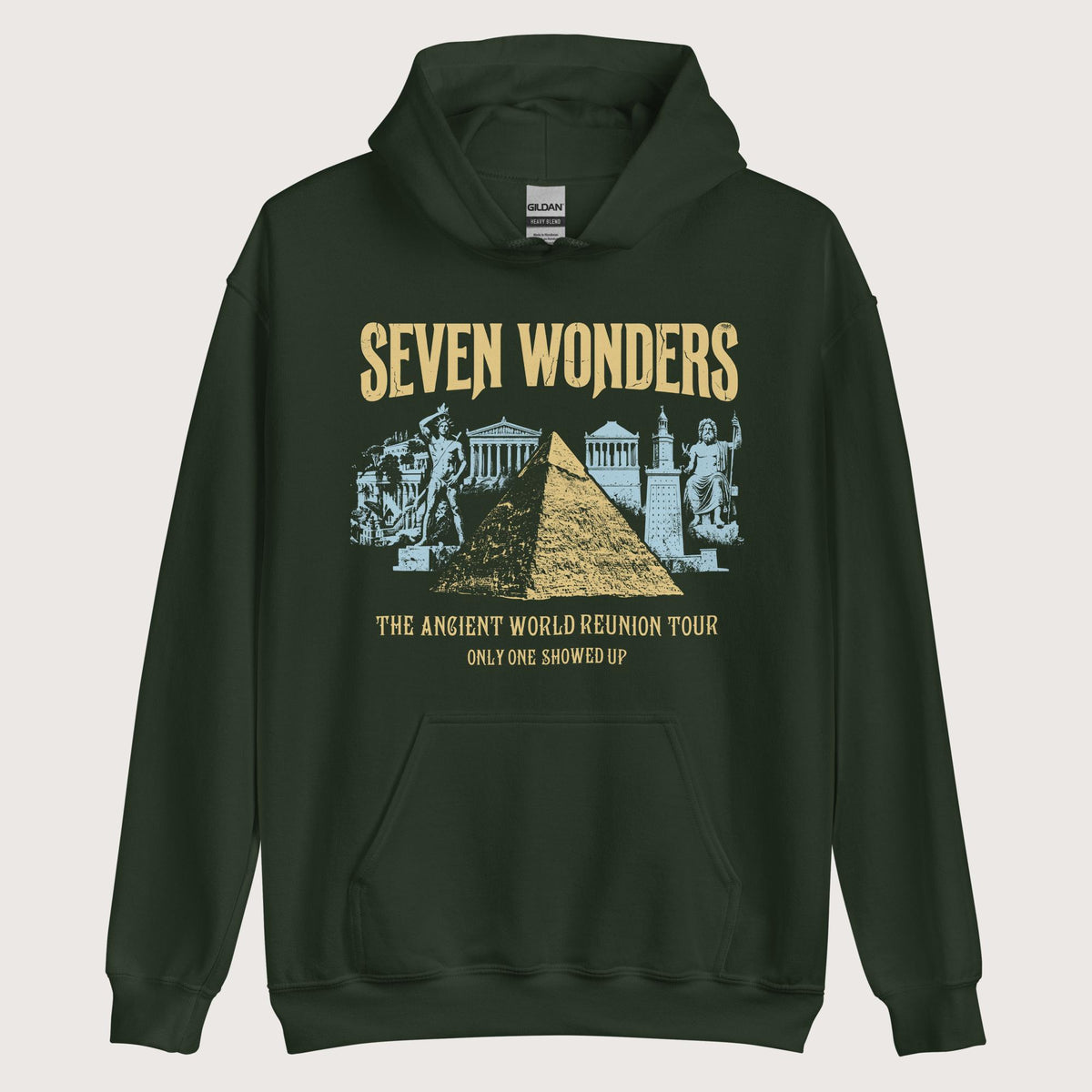 Forest Green Seven Wonders Reunion Tour Hoodie - history buff gift by HistoHead