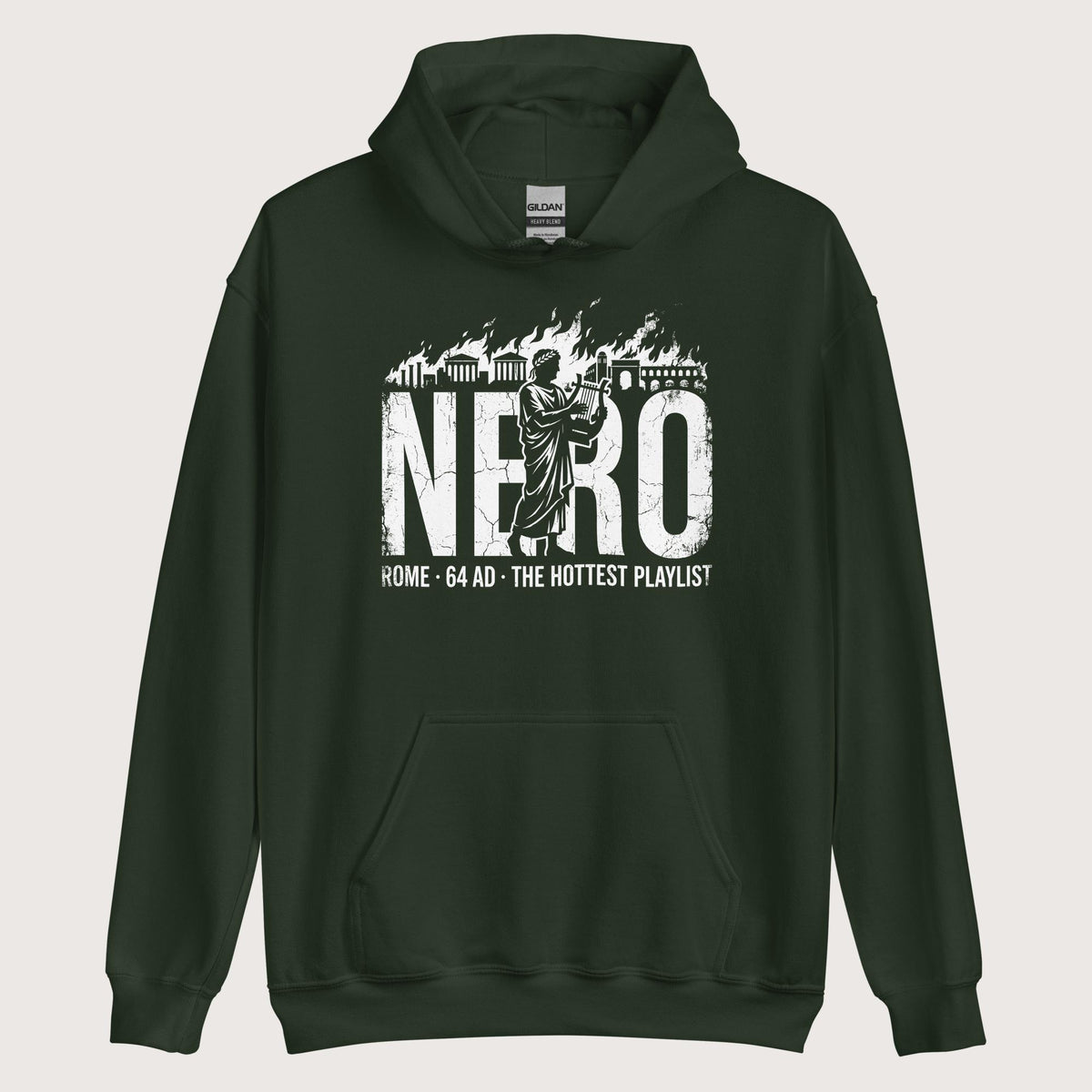 Forest Green Nero's Hottest Playlist Hoodie - history buff gift by HistoHead