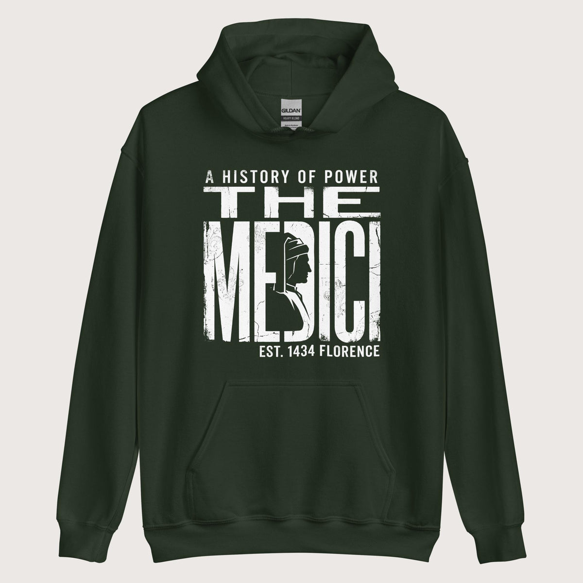 Forest Green The Medici Hoodie - history buff gift by HistoHead