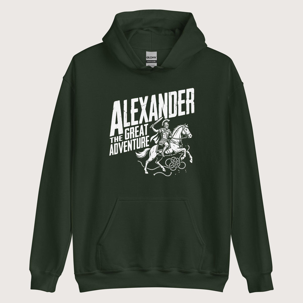 Forest Green Alexander the Great Adventure Hoodie - history buff gift by HistoHead