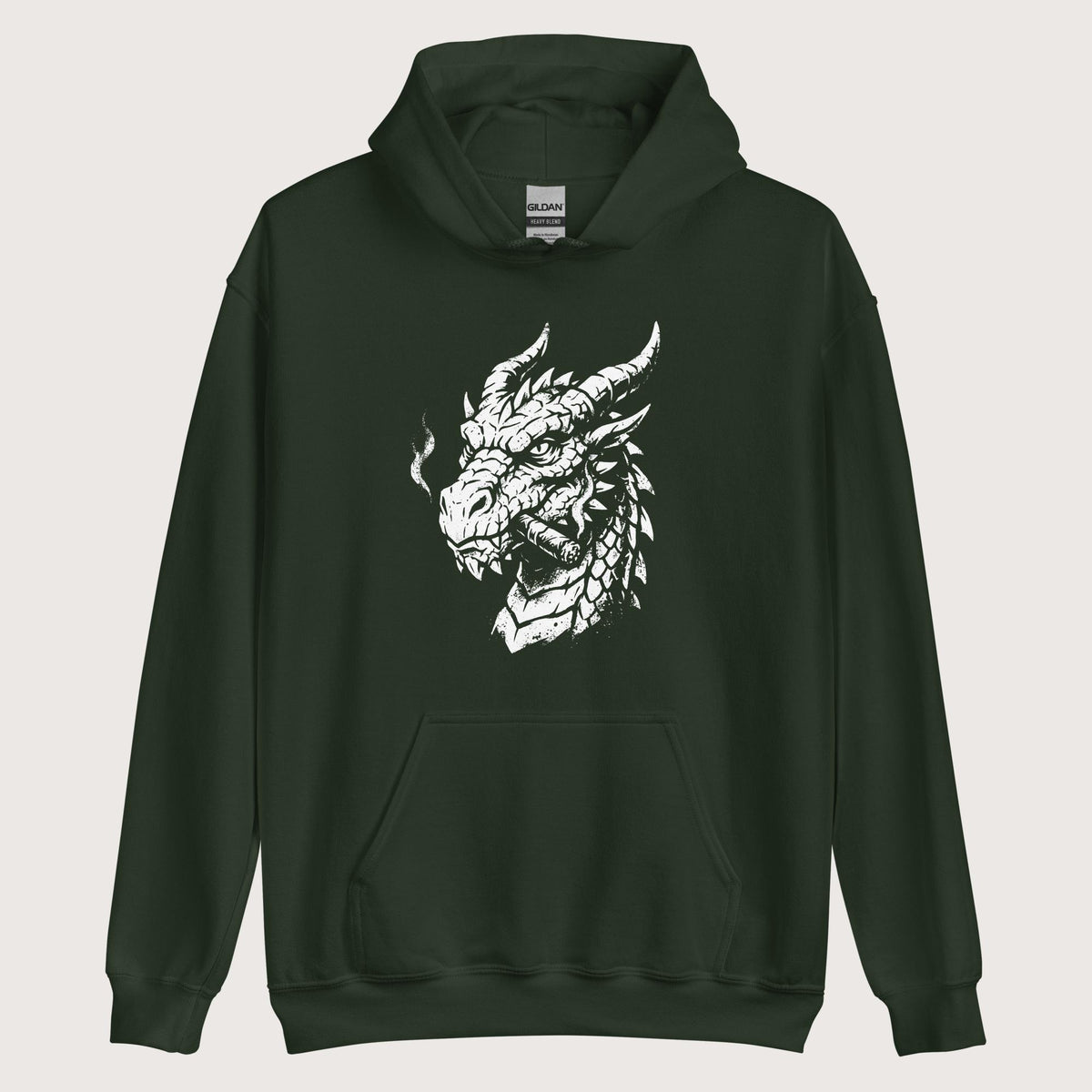 Forest Green Smoking Dragon Hoodie - history buff gift by HistoHead