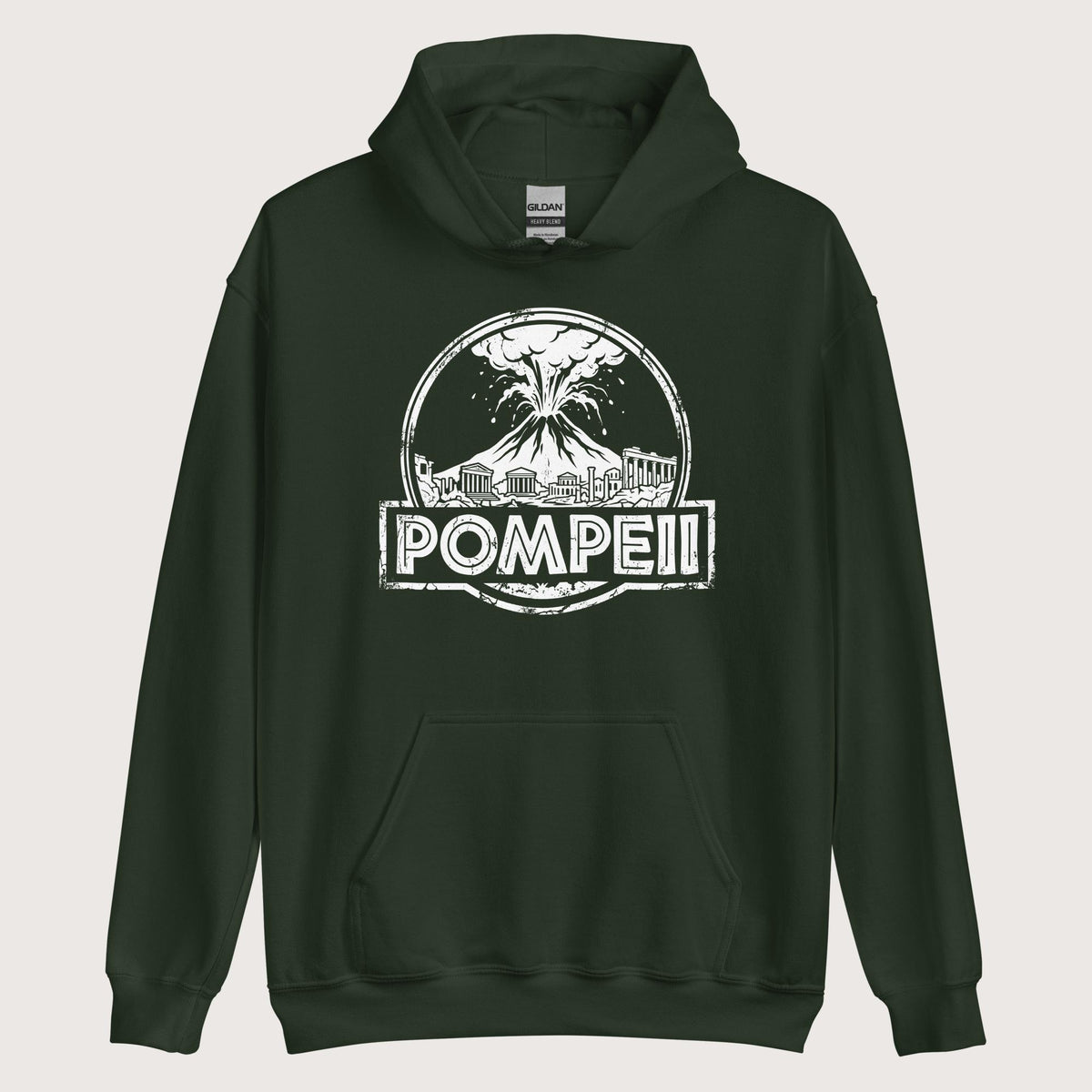 Forest Green Pompeii Hoodie - history buff gift by HistoHead