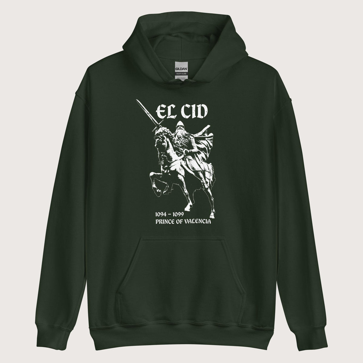 Forest Green El Cid Prince of Valencia Hoodie - history buff gift by HistoHead