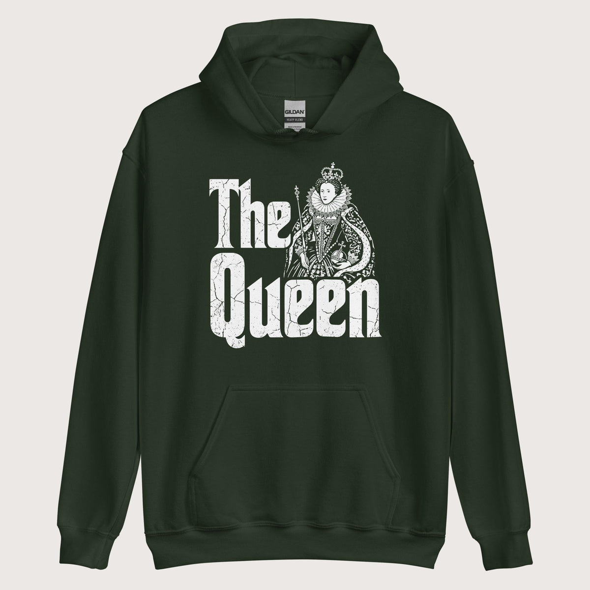 Forest Green Queen Elizabeth I Hoodie - history buff gift by HistoHead