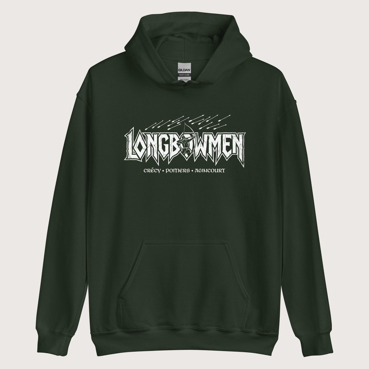 Forest Green Longbowmen Hoodie - history buff gift by HistoHead