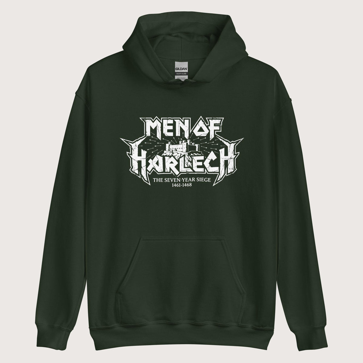 Forest Green Men of Harlech Hoodie - history buff gift by HistoHead