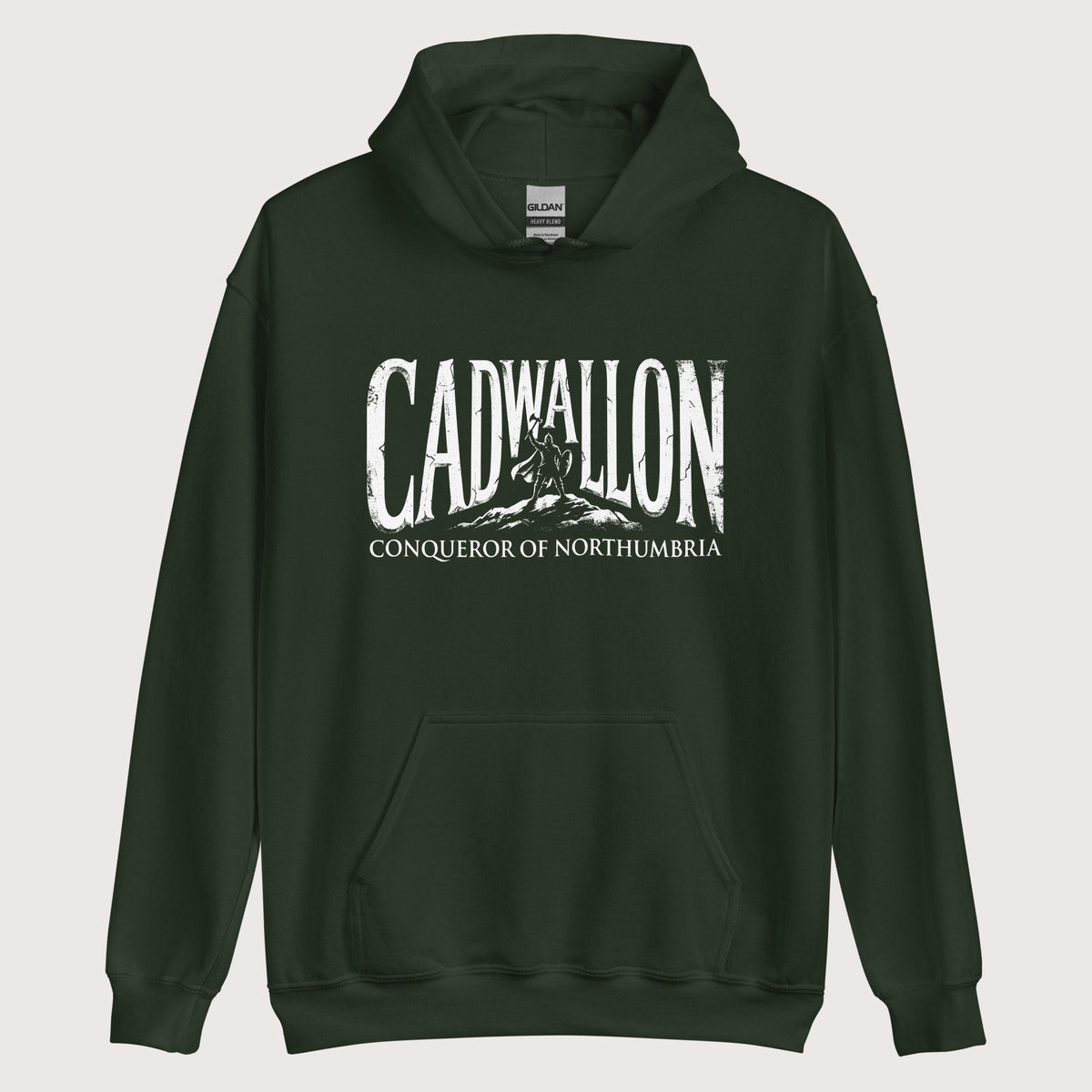 Forest Green Cadwallon Conqueror of Northumbria Hoodie - history buff gift by HistoHead