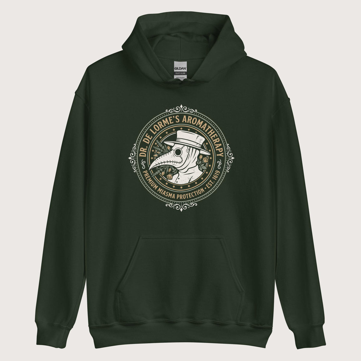 Forest Green Dr. De Lorme's Aromatherapy Hoodie - history buff gift by HistoHead