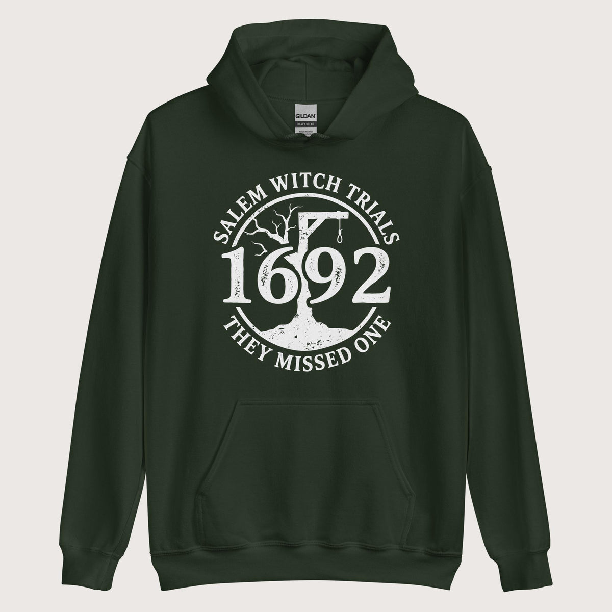 Forest Green Salem Witch Trials They Missed One Hoodie - history buff gift by HistoHead