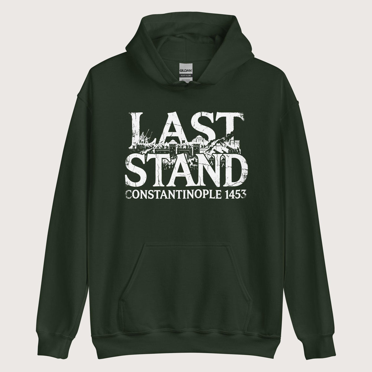 Forest Green Last Stand Constantinople 1453 Hoodie - history buff gift by HistoHead
