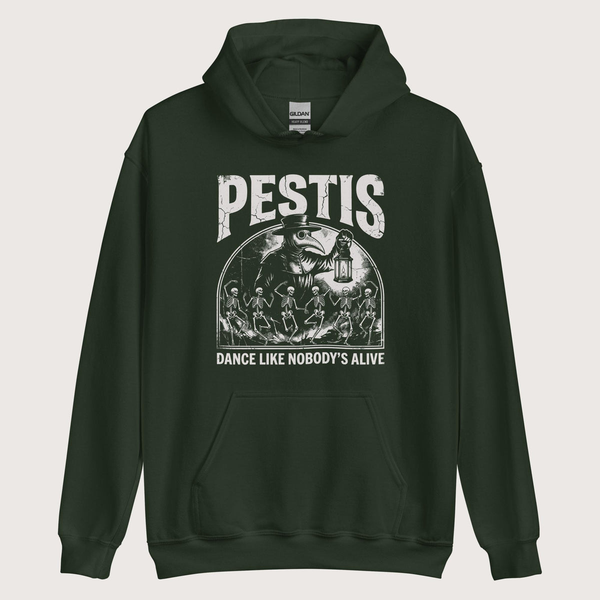 Forest Green Pestis Dance Hoodie - history buff gift by HistoHead