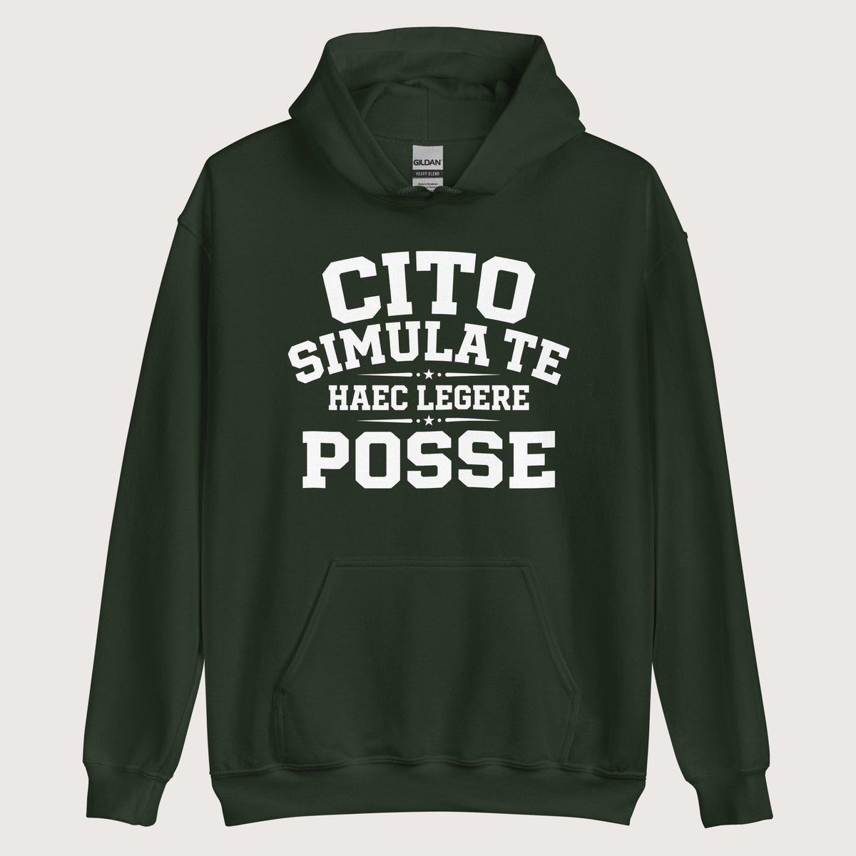 Forest Green Latin Quick Pretend You Can Read This Hoodie - history buff gift by HistoHead