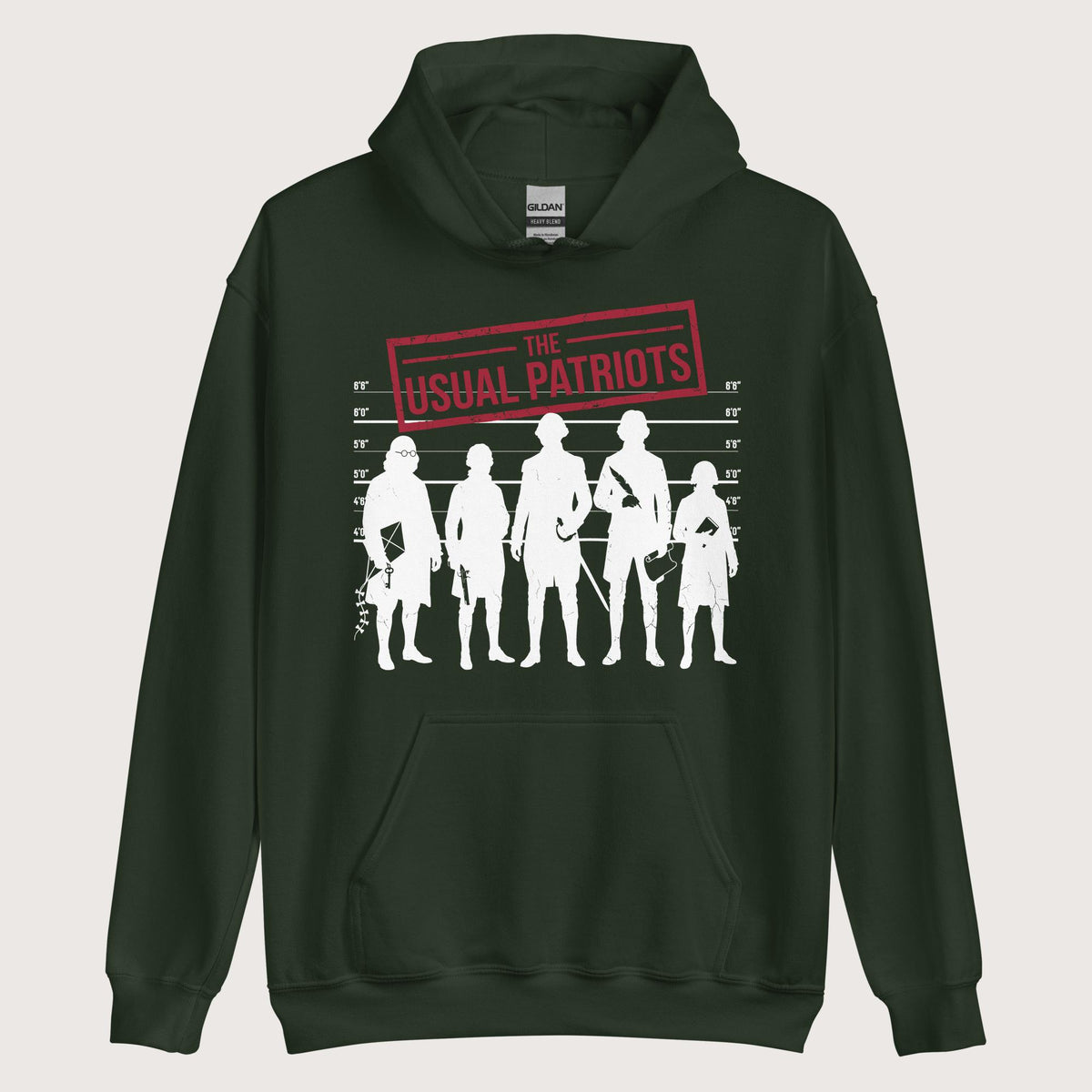 Forest Green The Usual Patriots Hoodie - history buff gift by HistoHead
