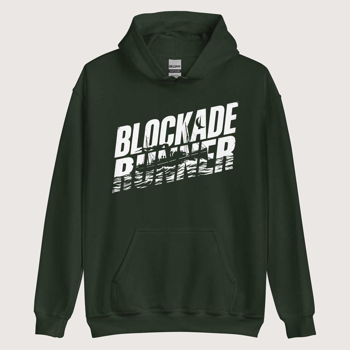 Forest Green Blockade Runner Hoodie - history buff gift by HistoHead