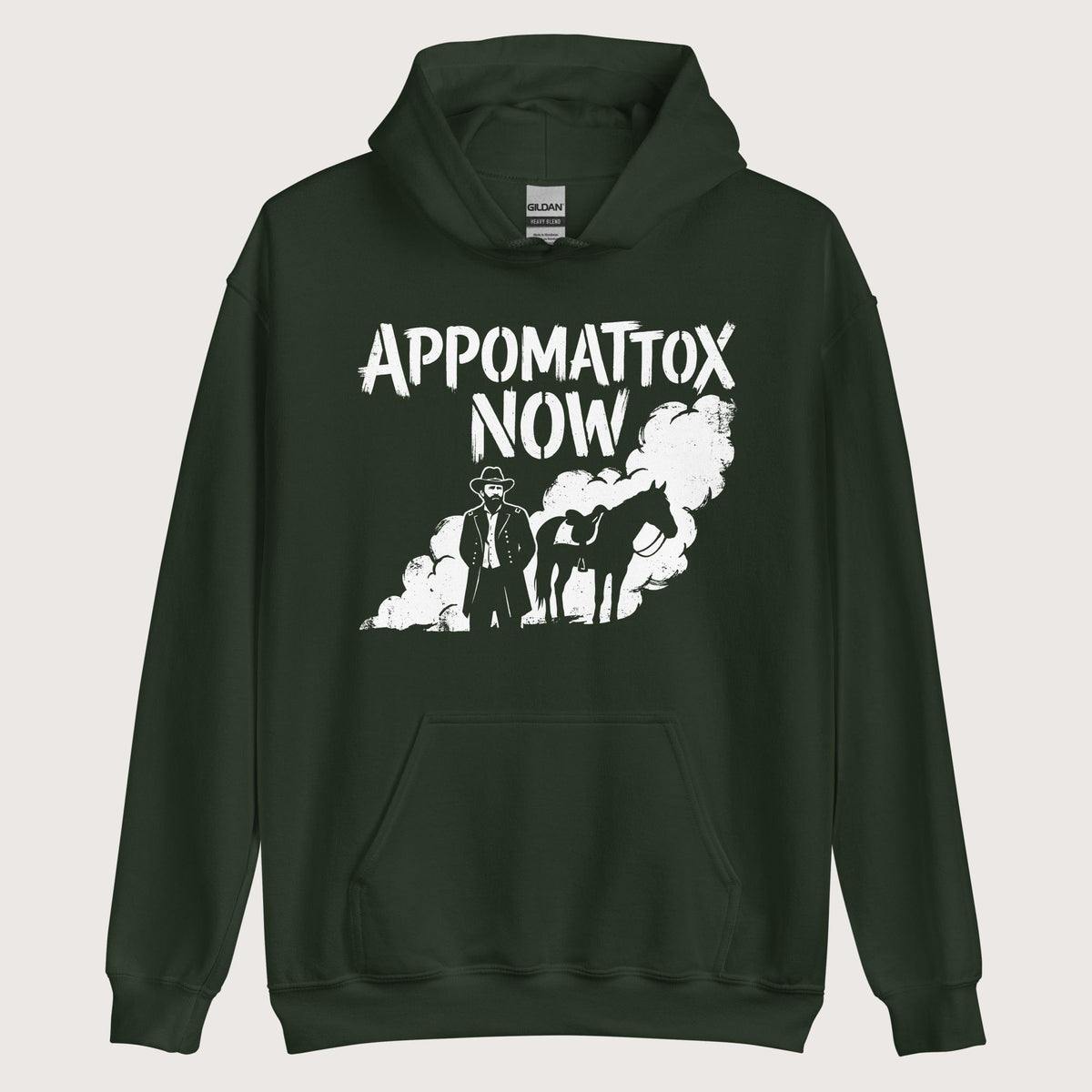 Forest Green Appomattox Now Hoodie - history buff gift by HistoHead