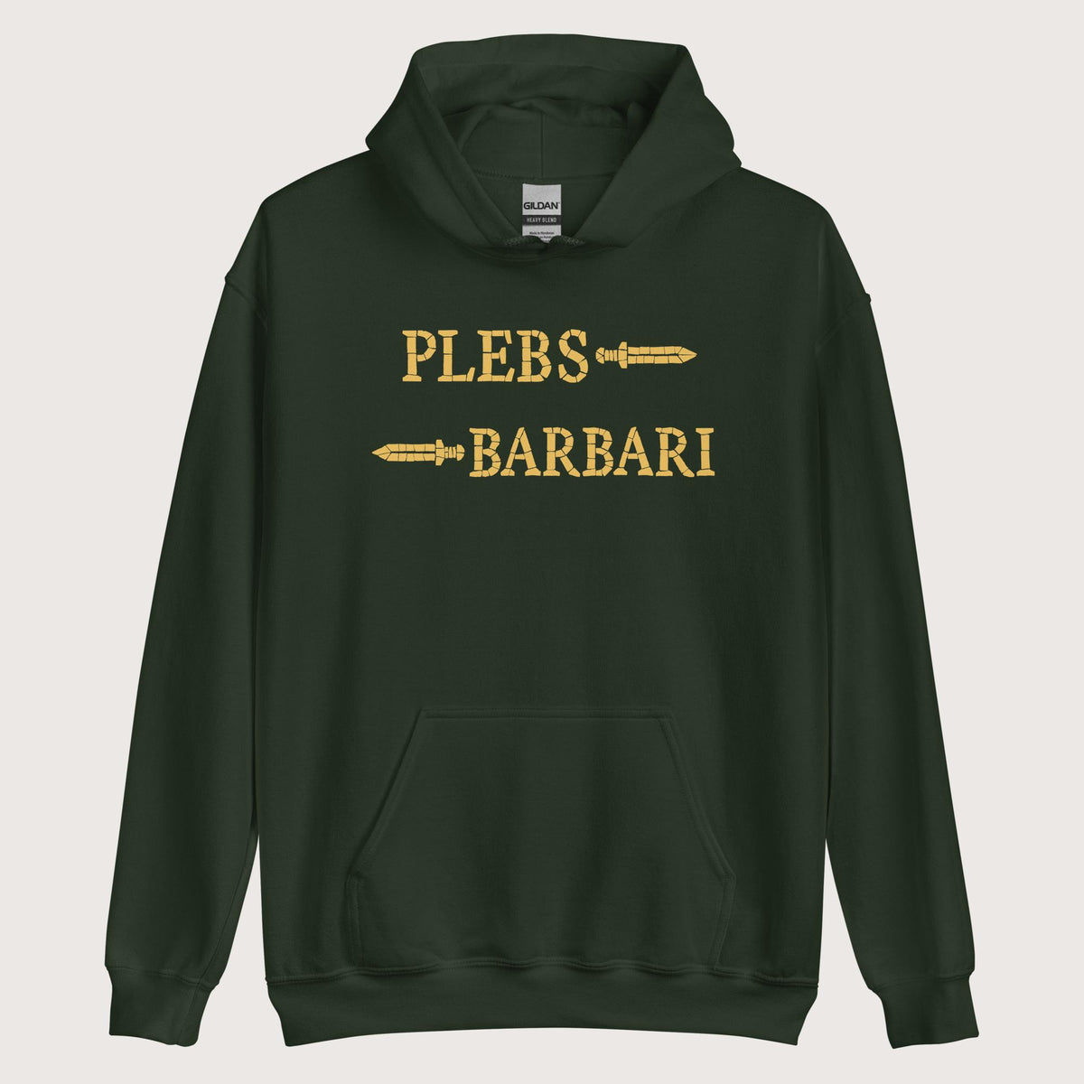Forest Green Mosaic Plebs or Barbari Hoodie - history buff gift by HistoHead