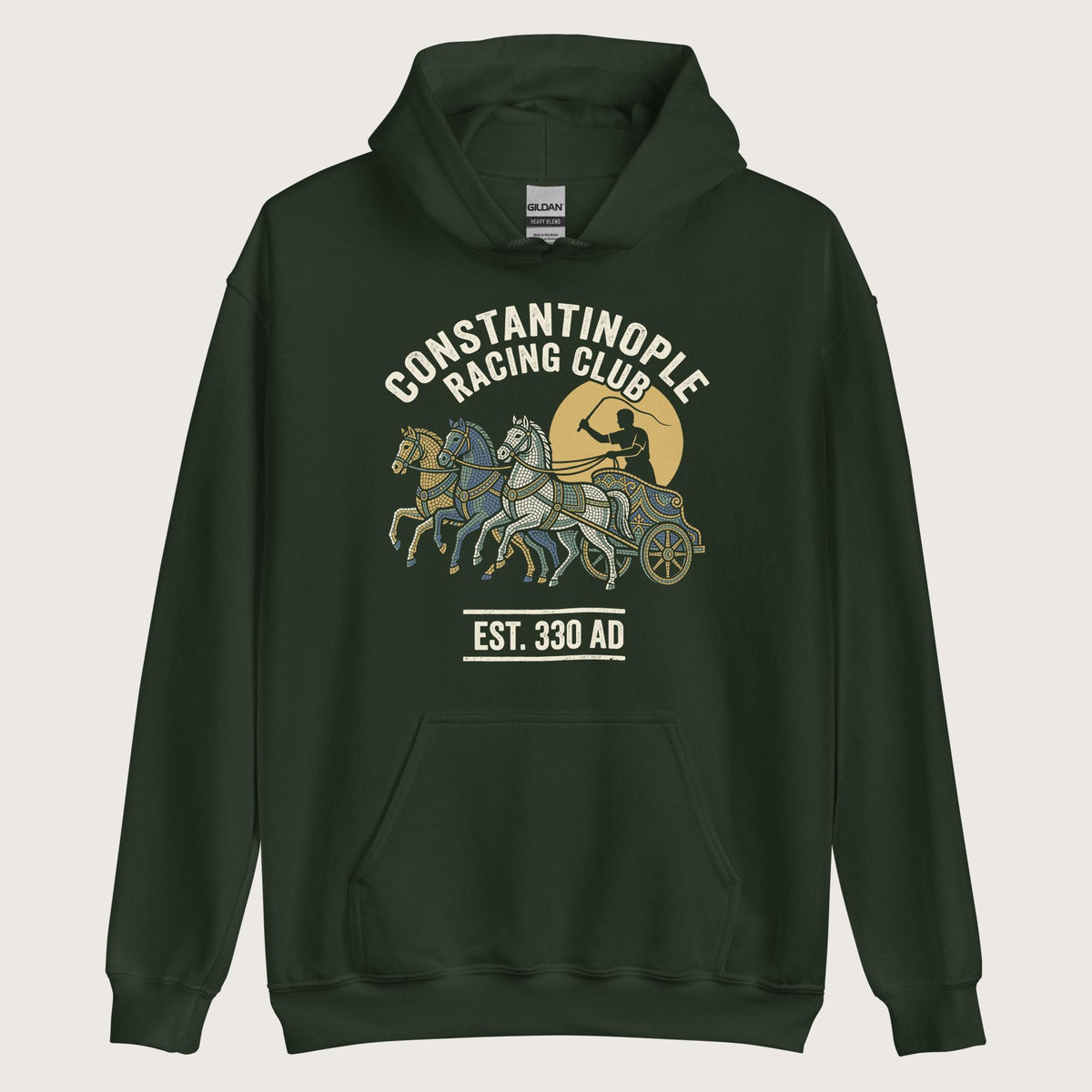 Forest Green Constantinople Racing Club Hoodie - history buff gift by HistoHead
