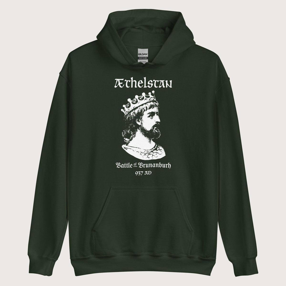 Forest Green Æthelstan Battle of Brunanburh Hoodie - history buff gift by HistoHead