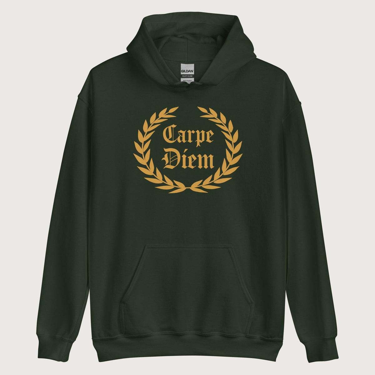 Forest Green Carpe Diem Hoodie - history buff gift by HistoHead